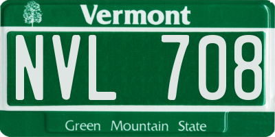 VT license plate NVL708