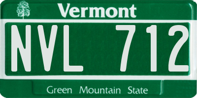 VT license plate NVL712