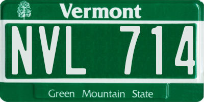 VT license plate NVL714