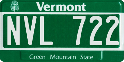 VT license plate NVL722