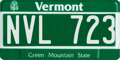 VT license plate NVL723