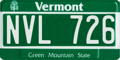 VT license plate NVL726