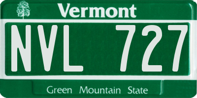 VT license plate NVL727