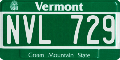 VT license plate NVL729