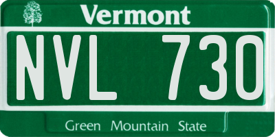 VT license plate NVL730