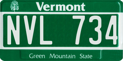 VT license plate NVL734