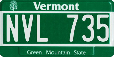 VT license plate NVL735