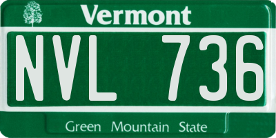 VT license plate NVL736