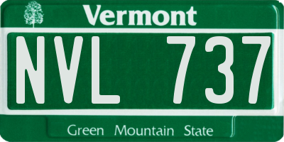 VT license plate NVL737