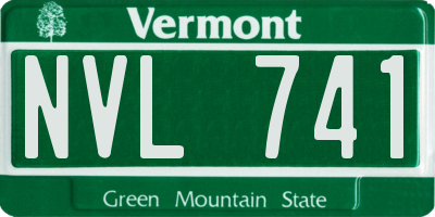 VT license plate NVL741
