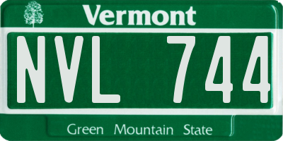 VT license plate NVL744