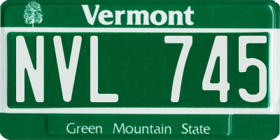 VT license plate NVL745