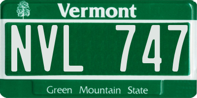 VT license plate NVL747