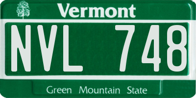 VT license plate NVL748