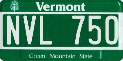 VT license plate NVL750