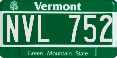 VT license plate NVL752