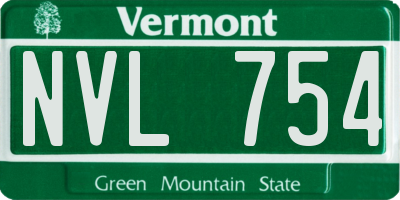 VT license plate NVL754