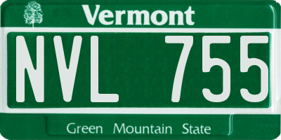 VT license plate NVL755