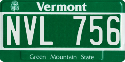 VT license plate NVL756