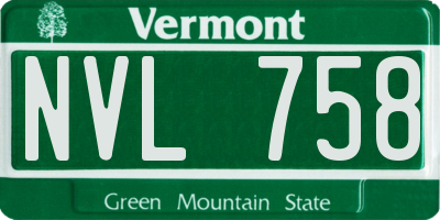 VT license plate NVL758