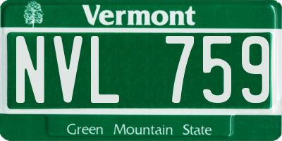 VT license plate NVL759