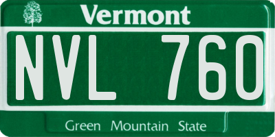 VT license plate NVL760