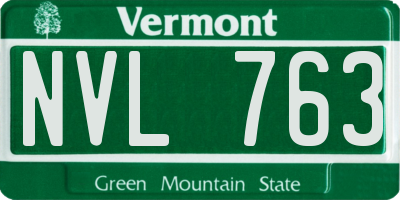VT license plate NVL763