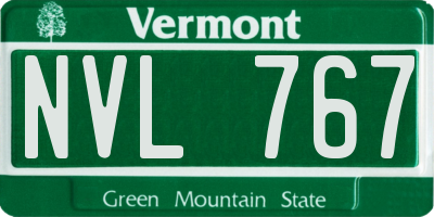 VT license plate NVL767