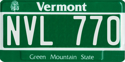 VT license plate NVL770