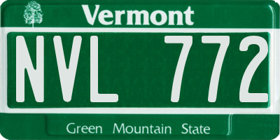 VT license plate NVL772