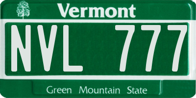 VT license plate NVL777