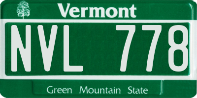 VT license plate NVL778