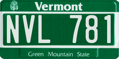 VT license plate NVL781