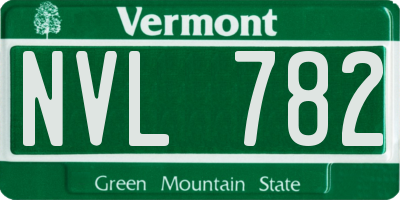 VT license plate NVL782