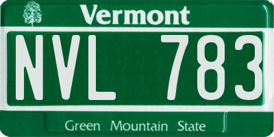 VT license plate NVL783