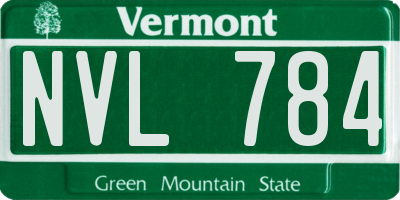 VT license plate NVL784