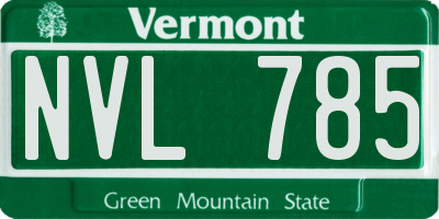 VT license plate NVL785