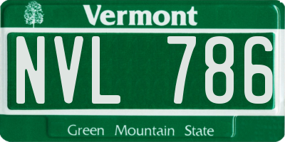 VT license plate NVL786