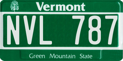 VT license plate NVL787
