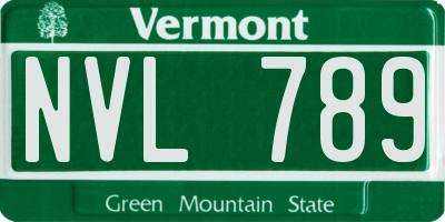 VT license plate NVL789