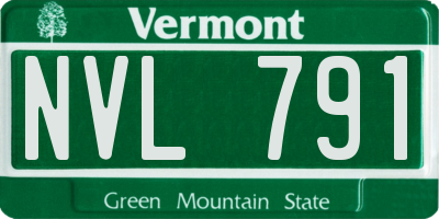 VT license plate NVL791