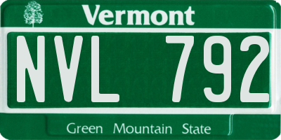 VT license plate NVL792