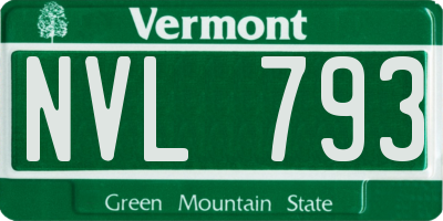 VT license plate NVL793