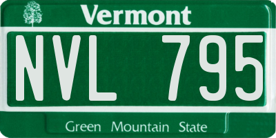 VT license plate NVL795