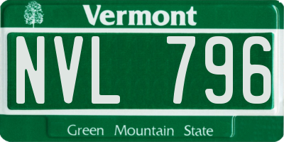 VT license plate NVL796