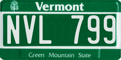 VT license plate NVL799