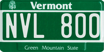 VT license plate NVL800