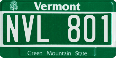 VT license plate NVL801