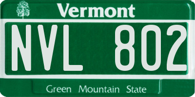 VT license plate NVL802