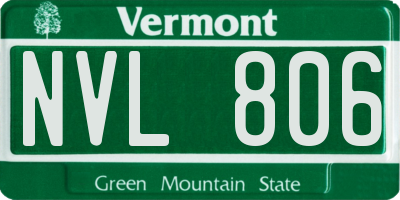 VT license plate NVL806